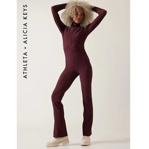 Athleta x Alicia Keys Maroon Red Goddess Bodysuit - Picture 3 of 15
